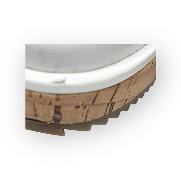 new Michael Kors ❁ Zane Leather Wingtip Cork Platform Espadrilles ❁ Optic White - Picture 11 of 16